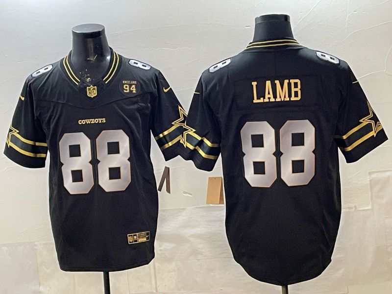 Men 2026 Dallas Cowboys #88 Lamb Black Gold 6th generations Nike Limited NFL Jersey style 03